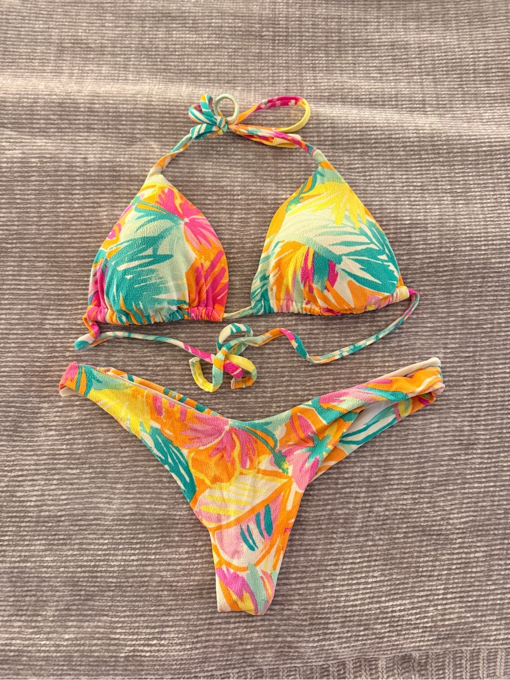 Calzedonia Colorful Tie-Dye Bikini Bottoms - Yellow, Pink, Teal & Orange